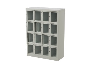 Шкаф для сумок на 16 ячеек со стеклом - фото - 5