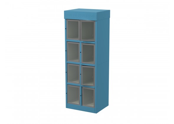 Шкаф для сумок на 8 ячеек со стеклом - фото - 5